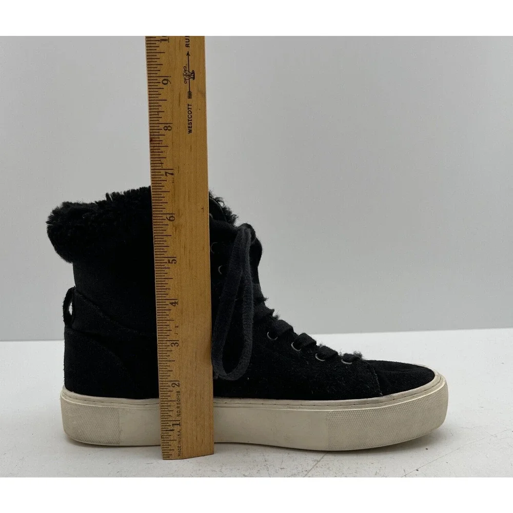 UGG Women's Beven Leather High-Top Lace-Up Sneaker Shoes Black Us Size 8